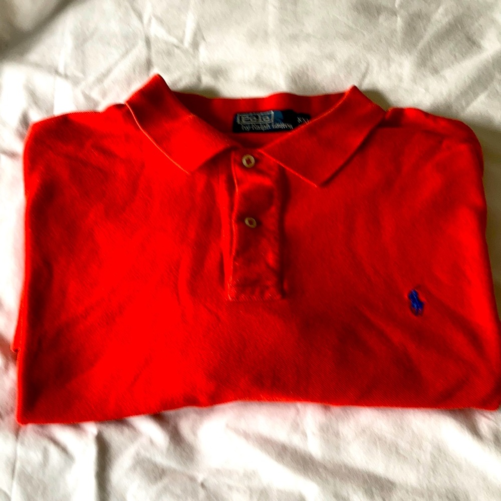Ralph Loren polo. Short sleeve. XXL red